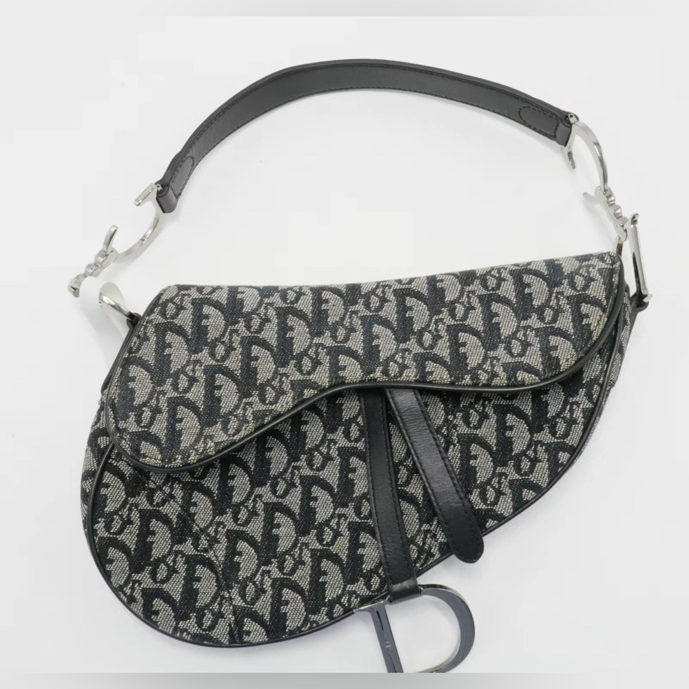 Authentic Dior Saddle Bag – Diorissimo Canvas